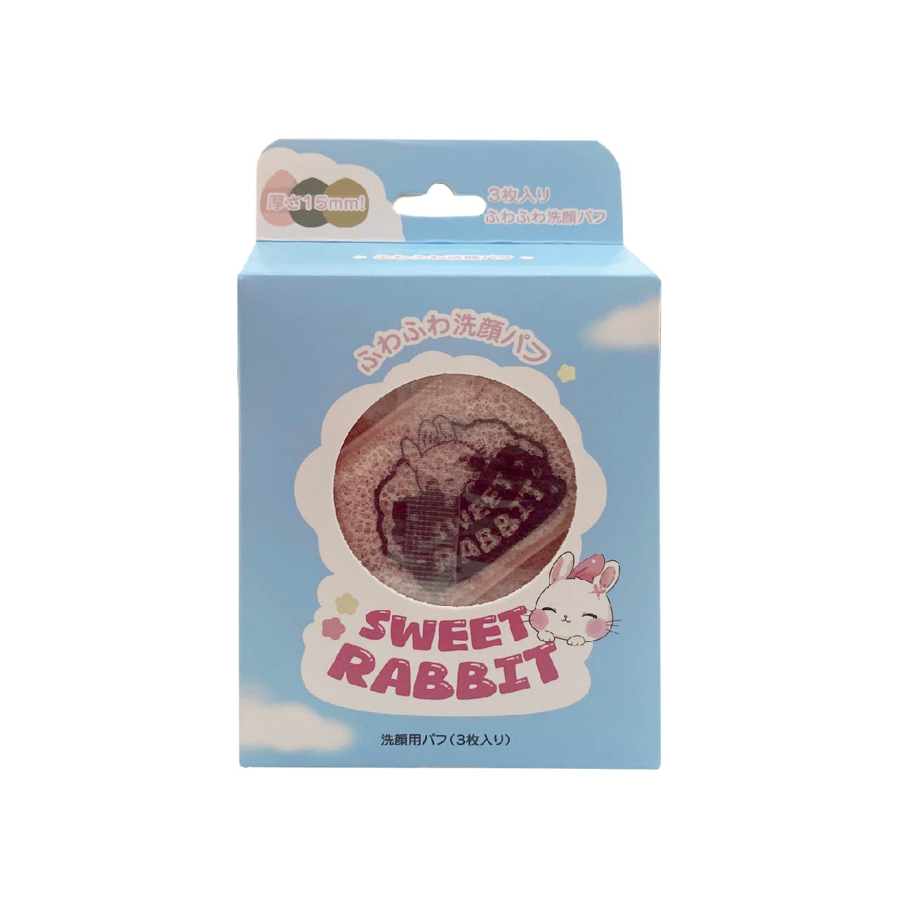 Bông Mút Bọt Biển Rửa Mặt Sweet Rabbit Fluffy Facial Cleansing Puff (Set 03 Cái 03 Màu)